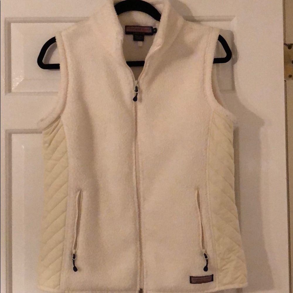 White zip vest